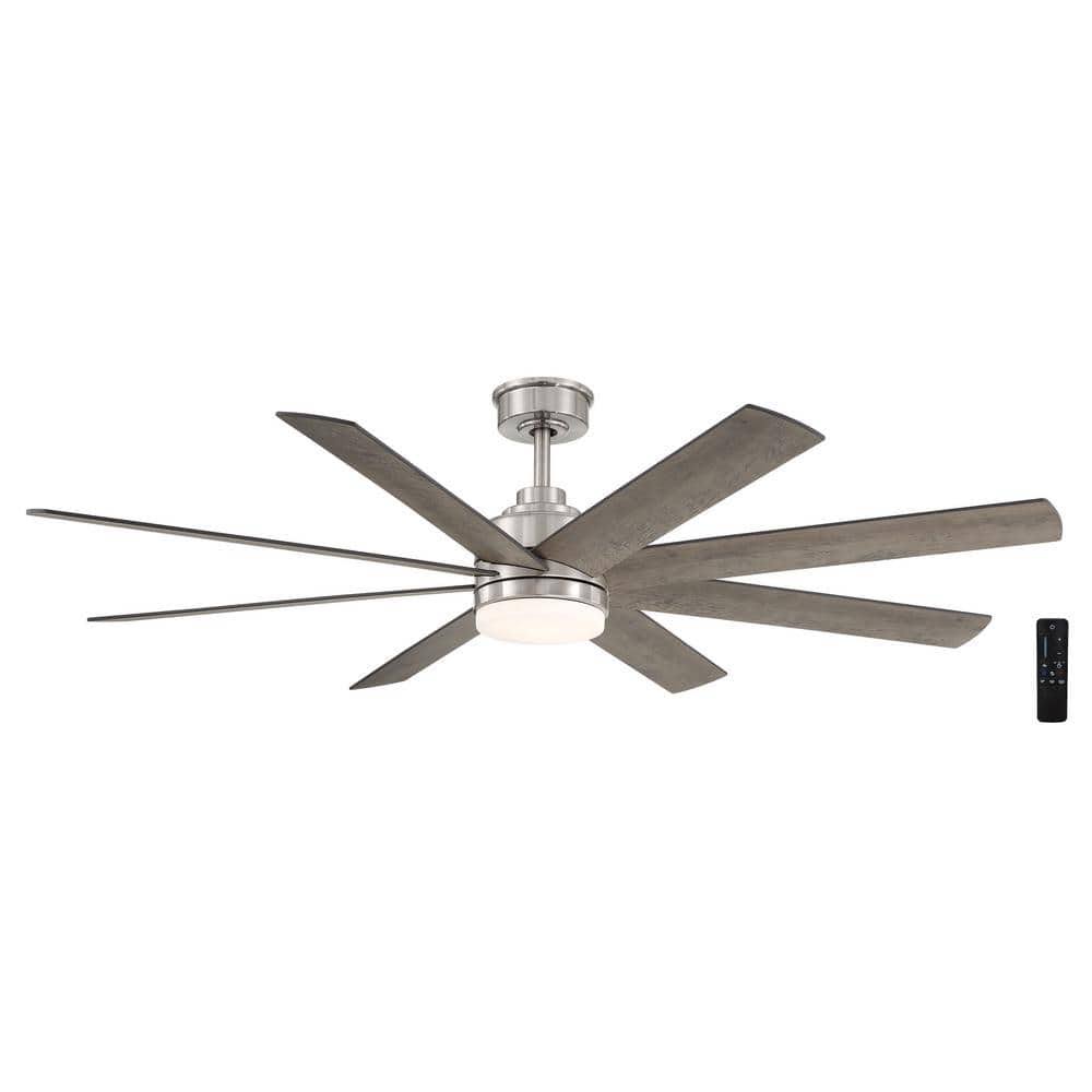 Home Decorators Collection YG908A - BN Celene 62 in. Integrated LED Indoor/Outdoor Brushed Nickel Ceiling Fan with Light and Remote Control with CCT