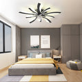 Garwarm Dimmable Ceiling Fan with Light and Remote Control, 27" Small Flush Mounted Ceiling Fan
