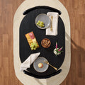 Best Choice Products 3 Piece Modern Oval Dining Table Set, Small Kitchen Dinette W/ 2 Chairs Black/Black