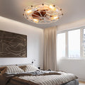 Industrial Cage Ceiling Fan - Low - Profile 7 - Blade Fan with Remote & Light - Modern Rustic Cooling for Small Spaces