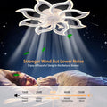 Garwarm Dimmable Ceiling Fan with Light and Remote Control, 27" Small Flush Mounted Ceiling Fan