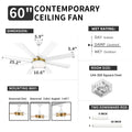 Dextrus 60 in Modern LED Outdoor/ Indoor Ceiling Fan with Remote Control