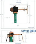 Backyard Discovery Canyon Creek Cedar Wood Swing Set with Wave Slide, Clubhouse, Play Kitchen, Picnic Area, Swings and Rock Wall