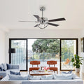 Parrot Uncle 52 - Inch Contemporary Chrome Ceiling Fan with Integrated LED Lights and Remote Control