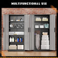 SOLAURA 71" Metal Garage Storage Cabinet with Locking Doors and Adjustable Shelves for Home, Office(Black)