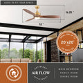 Vaxcel Curtiss Satin Brass Mid - Century Modern MCM Wood Propeller Ceiling Fan with LED Light Kit and Remote
