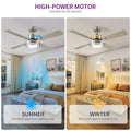 Dextrus 52'' Ceiling Fan with Light and Remote Control, 6 Speeds, 5 Timer Settings, and Dual - Finish Blades (Nickel)