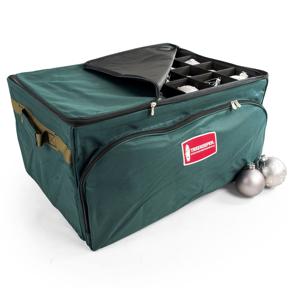 TreeKeeper Three Tray Ornament Storage Bag w/ Front Pocket (Green)