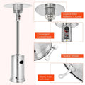 50,000 BTU Propane Patio Heater, Standing Stainless Steel Outdoor Heater with Wheels, Triple Protection, CSA Certified for Deck & Commercial