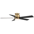 Casa Vieja 52" Grand Palm Indoor Outdoor Ceiling Fan 5 Blade LED Light Remote Control Soft Brass Finish Bedroom Hugger Damp Rated