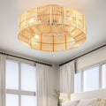 Dextrus 20" Caged Ceiling Fan with Lights and Remote Control, Rustic Farmhouse Flush Mount Design with Reversible DC Motor, 6 Speed Settings