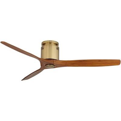 Casa Vieja 52" Windspun Brass - Walnut DC Hugger Ceiling Fan with Remote