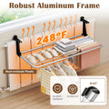 Tangkula Portable Clothes Drying Rack | Extendable Radiator Clothes Airer with Robust Aluminum Frame for Balcony Railings Windowsill