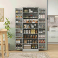 Spaco 17-Tier Kitchen Small Pantry Cabinet with 2 Doors and 6 Adjustable Shelves, Cabinet Pantry, Freestanding 5-Tier Shelving Pantries