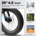 20 in Mountain Bike for 7 - 15 Years Old, 7 Speed Kids Bike with High Carbon Steel Frame, Fat Tire and Dual Disc Brake, Front Suspension Mountain