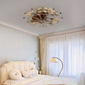 Industrial Cage Ceiling Fan - Low - Profile 7 - Blade Fan with Remote & Light - Modern Rustic Cooling for Small Spaces