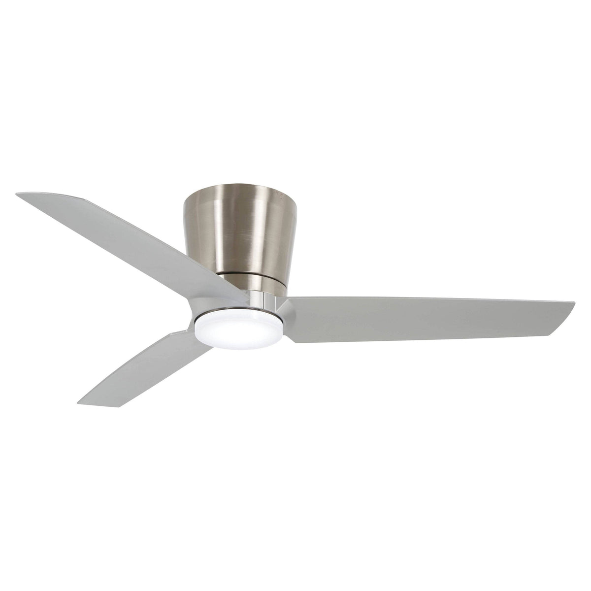 Minka - Aire F671L - BN/SL Pure 48 Inch Flush Mount Ceiling Fan with Integrated 16W LED Light in Brushed Nickel Finish with Silver Blades
