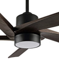 WINGBO 54 DC Ceiling Fan with Lights and Remote Control, 5 Reversible Carved Wood Blades Brass/Black