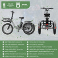 ABORON 3.0 Fat Tire Electric Trike for Senior Foldable E - Bike, 500W Motorized Tricycle Adult 20" Folding 3 Wheel Electric Commute Bike Trike W/48V