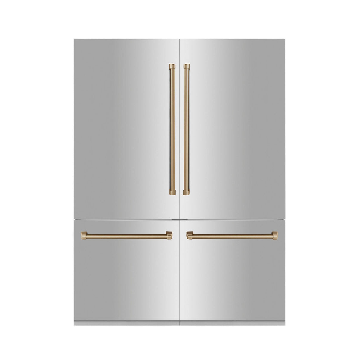 ZLINE 60" Autograph Edition 32.2 Cu. ft. 4-Door French Door Refrigerator, Internal Water, Ice Dispenser in Stainless Steel, Champagne Bronze Accents