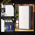 SOLAURA 71" Metal Garage Storage Cabinet with Locking Doors and Adjustable Shelves for Home, Office(Black)