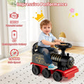 6V 2 - Seater Ride On Train with Detachable Carriage, Under - Seat Storage, Whistle & Flashing LED Lights, Trackless Electric Ride On Toy for Kids