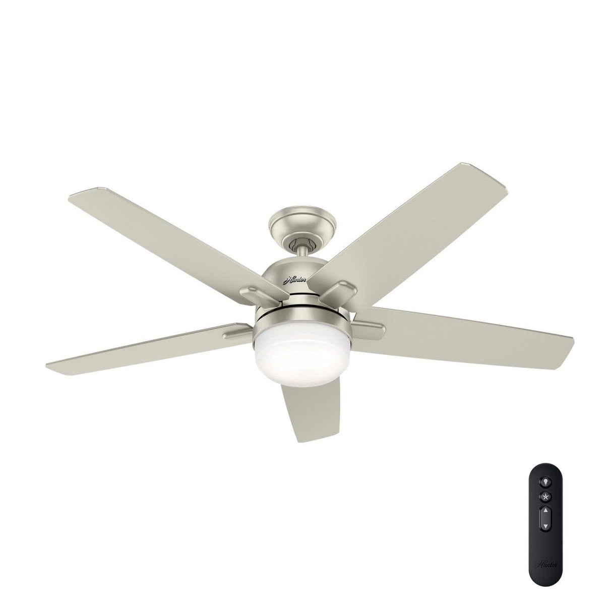 Hunter Cavera II 52 in. Indoor Matte Black WiFi - Enabled Smart Ceiling Fan with Light Kit and Remote