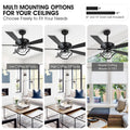 Parrot Uncle 52 - Inch Contemporary Chrome Ceiling Fan with Integrated LED Lights and Remote Control