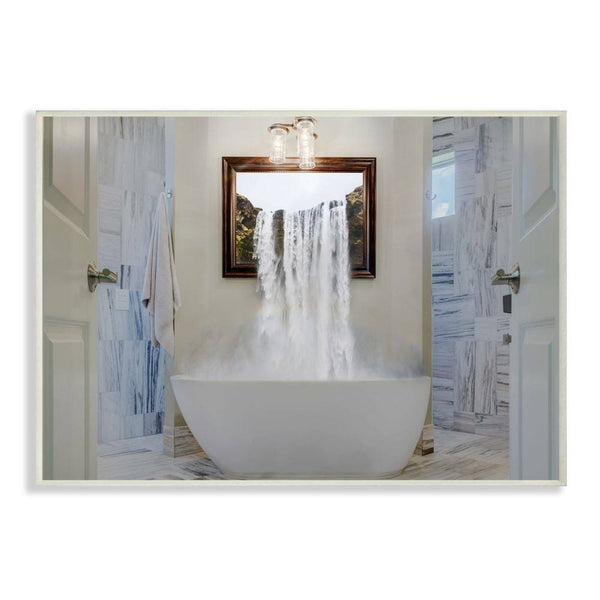 Stupell Industries Bathtub Waterfall Abstract Bathroom Photograph Wall Plaque by Milli Villa