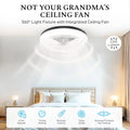 Cannonx 14 Low Profile Ceiling Fans with Lights and Remote, Modern Fandelier Ceiling Fan