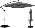 Tangkula 10ft Solar Patio Umbrella with Base Included