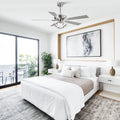 Parrot Uncle 52 - Inch Contemporary Chrome Ceiling Fan with Integrated LED Lights and Remote Control