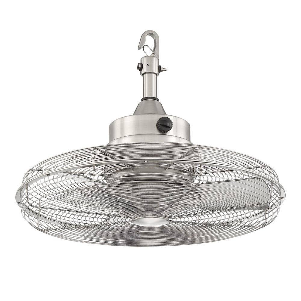 Calthorpe 20 in. Portable Brushed Nickel Ceiling Fan