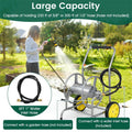 Garden Hose Reel Cart Holds 230FT of 5/8" Hose, Heavy - Duty Hose Cart with 2 Wheels & Storage Basket, Portable Water Hose Organizer for Yard