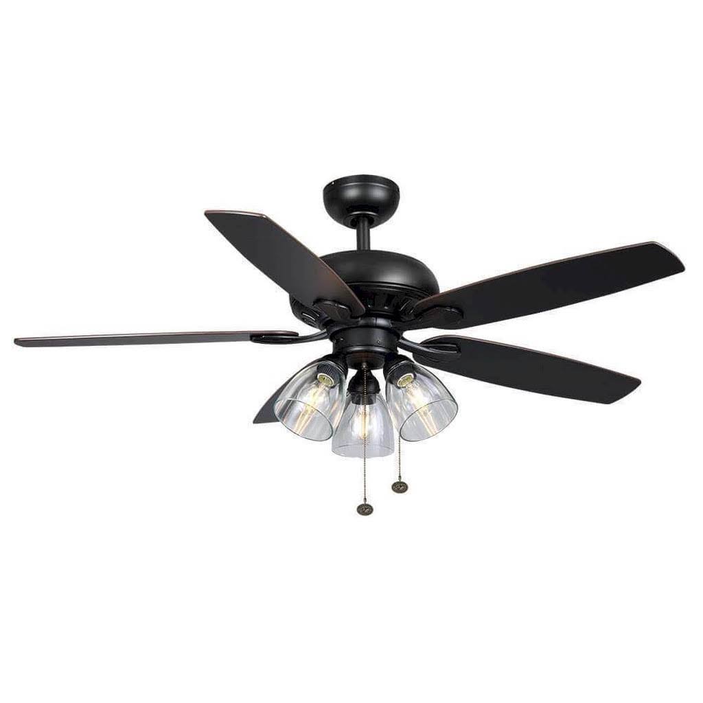 Hampton Bay Rockport 52 in. LED Matte Black Ceiling Fan