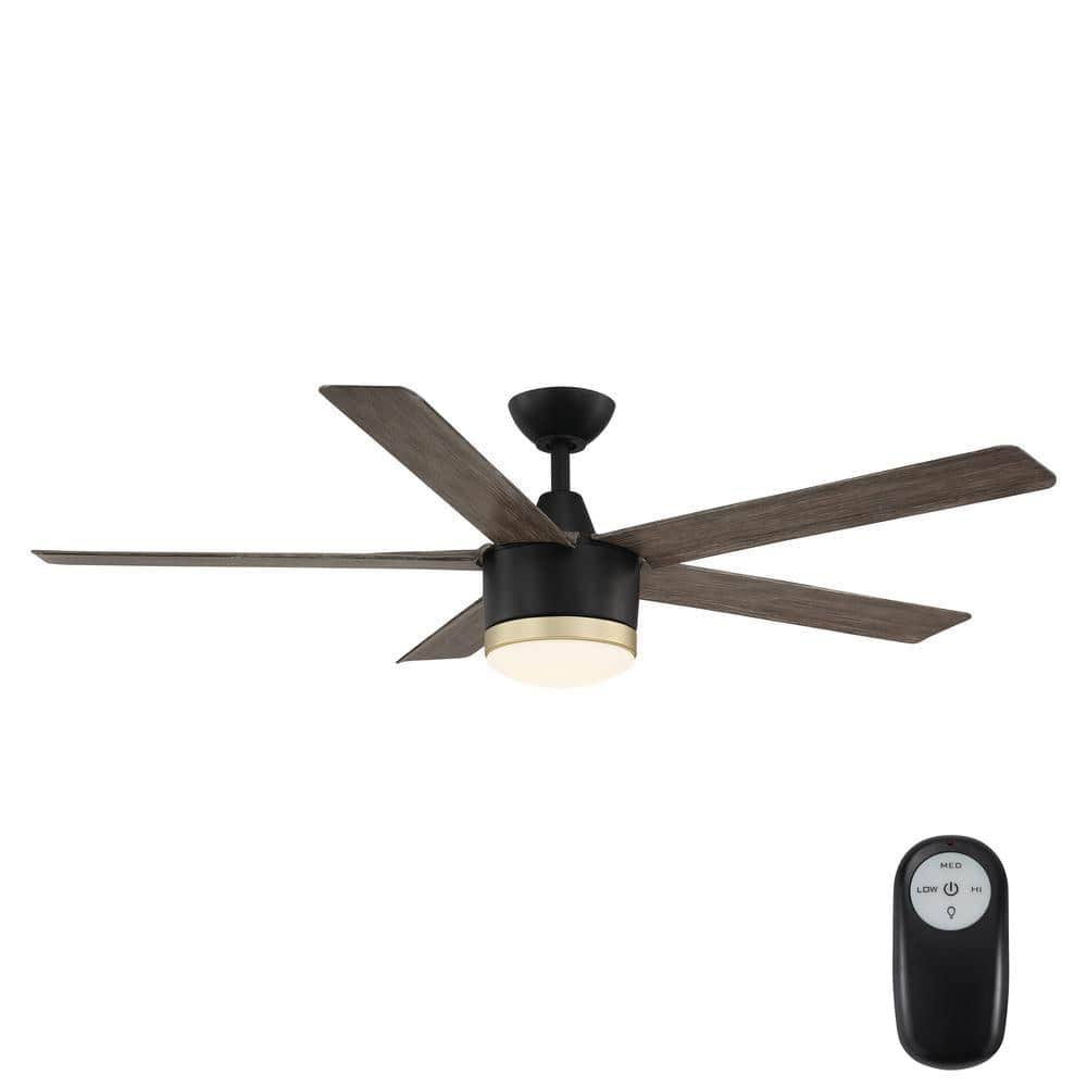 Merwry 56 in. Integrated LED Indoor/Outdoor Matte Black Ceiling Fan with Light