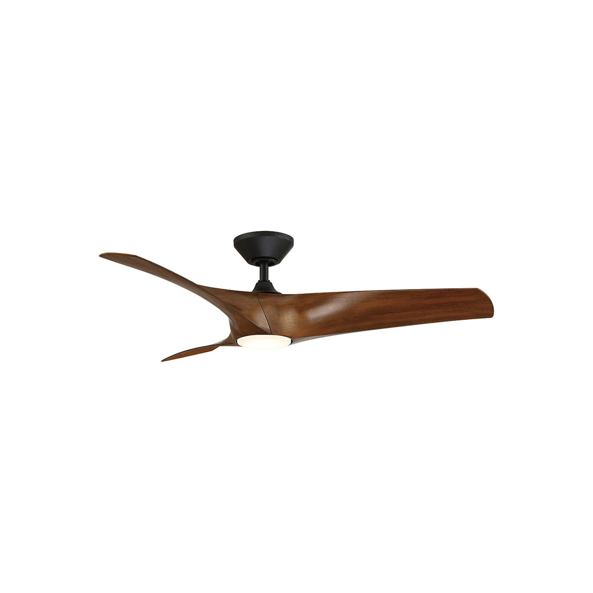 Modern Forms Zephyr Ceiling Fan LED Matte Black Distressed Koa 52"W