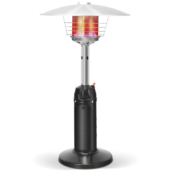 13,000 BTU Portable Tabletop Propane Patio Heater, Stainless Steel LP Gas Heater with Weighted Base & Adjustable Thermostat for Backyard, Restaurant