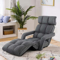 6 - Position Adjustable Floor Sofa Bed, Folding Lazy Sofa Chaise Lounger Recliner with Armrests & Footrests for Living Room, Bedroom & Gaming