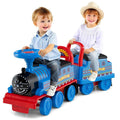 6V 2 - Seater Ride On Train with Detachable Carriage, Under - Seat Storage, Whistle & Flashing LED Lights, Trackless Electric Ride On Toy for Kids