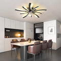 Garwarm Dimmable Ceiling Fan with Light and Remote Control, 27" Small Flush Mounted Ceiling Fan