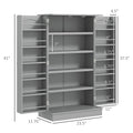 Spaco 17-Tier Kitchen Small Pantry Cabinet with 2 Doors and 6 Adjustable Shelves, Cabinet Pantry, Freestanding 5-Tier Shelving Pantries