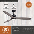 Vaxcel Curtiss Satin Brass Mid - Century Modern MCM Wood Propeller Ceiling Fan with LED Light Kit and Remote
