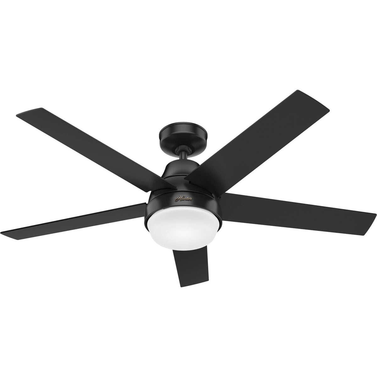 Hunter 52 - Inch Aerodyne Matte Black Ceiling Fan with LED Light
