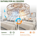 QHTX 18 - Inch White Vintage Caged Ceiling Fan with Remote Control
