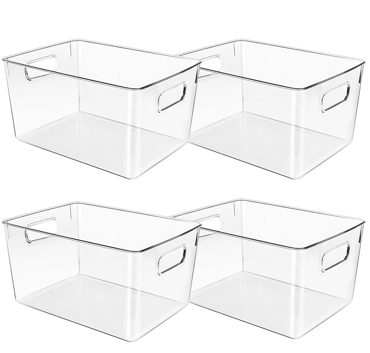 Control Kitchen Clear Plastic Storage Bins, Perfect for Kitchen Organization or Pantry Organization and Storage, Fridge Organizer Plastic Bins, Pantry
