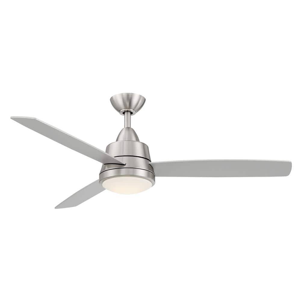 Hampton Bay SW19151R BN Caprice 52 in. Integrated LED Indoor Brushed Nickel Ceiling Fan with Light Kit and Remote Control