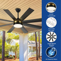 Dextrus 60 in Modern LED Outdoor/ Indoor Ceiling Fan with Remote Control