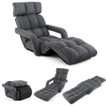 6 - Position Adjustable Floor Sofa Bed, Folding Lazy Sofa Chaise Lounger Recliner with Armrests & Footrests for Living Room, Bedroom & Gaming