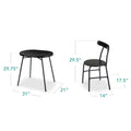 Best Choice Products 3 Piece Modern Oval Dining Table Set, Small Kitchen Dinette W/ 2 Chairs Black/Black